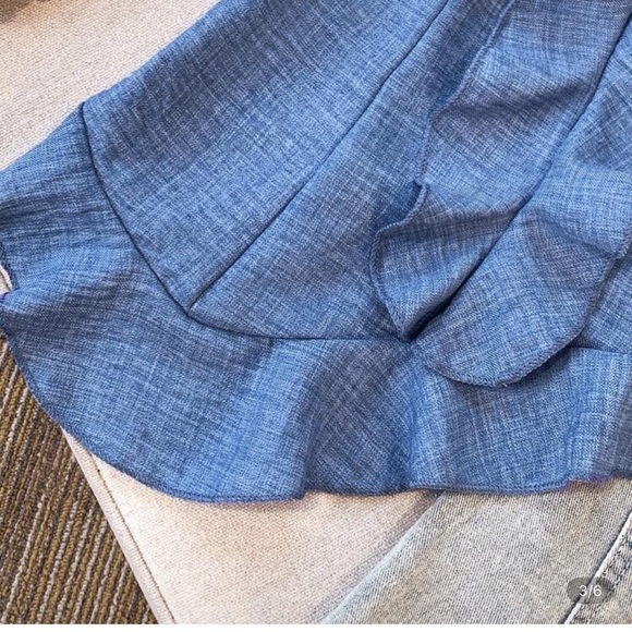 SHEIN Blue Ruffled Crop Top - Picture 3 of 6